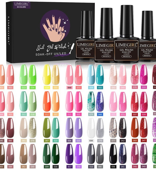 60 Colors Nail Art Functional Adhesive Set Removable